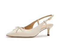 Clarks Womens Zarey Bow, Cream Leather, 9
