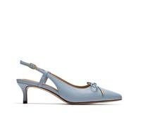 Clarks Women's Zarey Bow Light Blue Leather Heels, Sling Back | Size: 8-Standard Fit Clarks Blue 8-Standard Fit