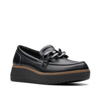 Clarks Women's Zylah May Loafer, Black Leather, 5.5