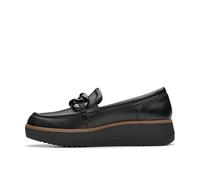 Clarks Women's Zylah May Loafer, Black Leather, 4 UK