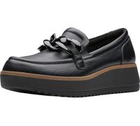 Clarks Women's Zylah May Loafer, Black Leather, 6.5 Wide