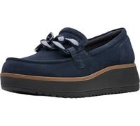Clarks Women's Zylah May Loafer, Navy Suede, 4.5 UK.5 Wide