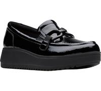 Clarks Women's Zylah Top Loafer, Black Crinkle Patent Synthetic, 7.5 Wide