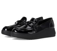 Clarks Women's Zylah Top Loafer, Black Crinkle Patent Synthetic, 7 UK