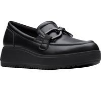Clarks Women's Zylah Top Loafer, Black Leather, 8