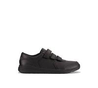 Clarks Kids Unisex,Boys Daze Step 2 Youth Black Leather School Shoes,Riptape