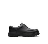 Clarks Youth Lorcam Edge Leather Shoe, Black, Size 6 Older Black