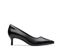 Clarks Zarey Court Black Leather Court Shoes,slip Ons,heels Black