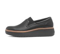 Clarks Zylah Sky Womens Black Leather Wedge Shoe - Size 4 UK - Black