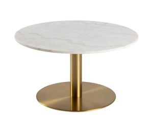 clarkston marble coffee table with gold base in white guangxi