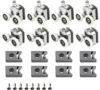 Clarmonde Curved Shower Door Rollers, Shower Glass Door Rollers, 23mm Replacement Shower Door Wheels,Shower Roller Wheels for Curved Bathroom Showerroom Doors (Wheels -23mm-8Pcs)
