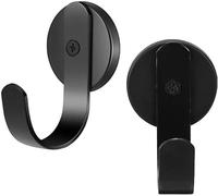 Clarmonde Magnetic Wreath Hanger, 2 Pcs Metal Front Door Wreath Hooks with Rubber Coated for Christmas Decorations,Black