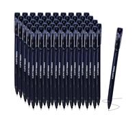 CLARO Trion+ Ballpoint Pens, BLACK, Medium Point (1.0mm), Pack of 50, Smooth Ball Pens, Pens for School Office Home Everyday Use
