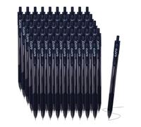 CLARO Trion Grip RT Retractable Ballpoint Pens, BLACK, Fine Point (0.7mm), Pack of 50, Smooth Ball Pens, Perfect for School Office Home Everyday Use