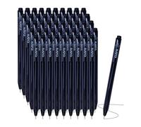 CLARO Trion SRT Retractable Ballpoint Pens, BLACK, Fine Point (0.7mm), Pack of 50, Smooth Ball Pens, Perfect for School Office Home Everyday Use