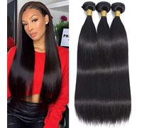 ClAROLAIR Brazilian Straight Hair 3 Bundles Brazilian Virgin Hair Weft Straight Bundles 12A Straight Human Hair 300g (14 16 18 Inch)