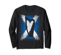 Clarsach Art Celtic Harp Player Scottish Flag Proud Harpist Long Sleeve T-Shirt