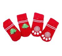 Clarture 4Pcs Warm Non-Slip Dog Socks for Small Dogs Cute | Soft acrylic, non-slip paws, adorable dot pattern, 4-pack set for small breeds(Color1,M)