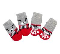 Clarture 4Pcs Warm Non-Slip Dog Socks for Small Dogs Cute | Soft acrylic, non-slip paws, adorable dot pattern, 4-pack set for small breeds(Color 2,M)
