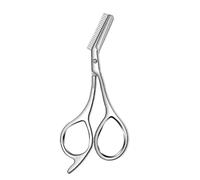 Clarture Precision Stainless Steel Eyebrow Scissors with Comb - 2-in-1 Hair Grooming Tool for Perfect Brow Shaping | [](1pcs All steel)