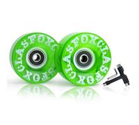 CLAS FOX 78A Indoor or Outdoor 65x35mm Quad Roller Skate Wheels with ABEC-9 Bearings 8 Pcs (Emerald Green)