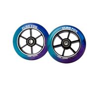 CLAS FOX Mixture Wheels 88A Pro Stunt Scooter Wheels One Pair with ABEC-9 Bearings CNC Metal Core (2pcs) (Purple+Blue+Green, 110mm)