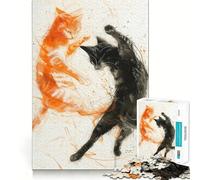 Clash of The Cats 1000 Piece Puzzle For Teenagers Brain Think Clear Hue Real Challenge Home Display (50x75cm)