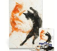Clash of The Cats 1000 Piece Puzzle For Teenagers Brain Think Clear Hue Real Challenge Home Display (50x75cm)