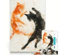 Clash of The Cats 1000 Pieces Puzzles for Adults Strong Logic Tight Connection Joyful Challenge Thoughtful Gift (38x52cm)