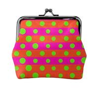 Clash Stripe Dot Coin Purse-Leather Kiss Lock Wallet Small Clutch
