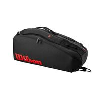 WILSON Clash V3 Super Tour Tennis Racket Bag - Black/Infrared, Holds up to 6 Rackets