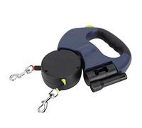 Clasken Pet Walking Lead, ABS + Nylon Dual Headed Dog Harnesses, Automatic Extendable for Dog Pet Walking Supply Cat Pet Product(Dark gray)