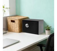 CLasmsns Q235 Steel Safe Box, Key Lock Security Safe for Home, Office, Hotel, 4.6L Large Capacity, Smooth Edge, Anti-Theft Sturdy Storage for Cash, Jewelry, Property