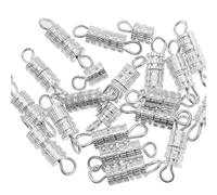 Clasps - 100 Pieces 4 x 15 mm - Barrel Screw Type Clasp - Perfect for Jewerly Making - with Kare & Kind® Retail Packaging (Silver)