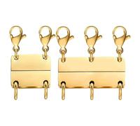 Clasps for Layered Necklace - Multiple Magnetic Separator for Layered Necklace Clasps, 2 Pieces Separable Magnetic Connectors for Chains Necklaces Stackable Bracelets Voluminous Projects