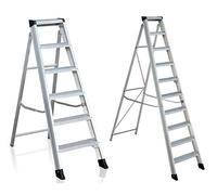 Class 1 Industrial Swing Back Step Ladder 4 Tread - Aluminium - Non-Slip Treads - step ladders