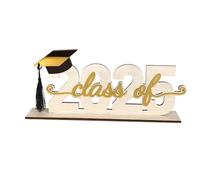 Class 2025 Table Centerpiece Sign, Wooden Graduation Decorative Signs, Congrats Sign Grad with Tassel, Wooden Col and