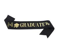 Class 2026 Sash - Black Satin Cheering Ribbon, Glittering Letter Ribbon Made of Gold | Senior Recognition Shoulder Draper Spirit Outfit Competition Award Display Photo Keepsake Celebration Wear