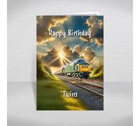 Class 40 Birthday Card for Twins - British Diesel Locomotive Keepsake for British Rail Enthusiasts & Trainspotters: Twins Birthday Card (Size A5)