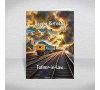 Class 45 Birthday Card for Father-in-Law - British Diesel Locomotive Keepsake for Railway Nostalgia & Peak Train Enthusiasts: Father-in-Law Birthday Card (Size A5)