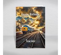 Class 45 Birthday Card for Teacher - British Diesel Locomotive Keepsake for Railway Nostalgia & Peak Train Enthusiasts: Teacher Birthday Card (Size A5)