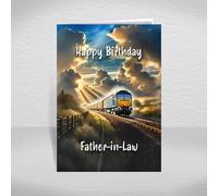 Class 47 Birthday Card for Father-in-Law - British Diesel Train Keepsake for Rail History Fans, BR Collectors & Locomotive Enthusiasts: Father-in-Law Birthday Card (Size A5)