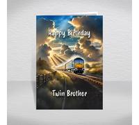 Class 47 Birthday Card for Twin Brother - British Diesel Train Keepsake for Rail History Fans, BR Collectors & Locomotive Enthusiasts: Twin Brother Birthday Card (Size A5)
