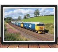 Class 50 Locomotives Railway Gifts, 50007 50049 Railwayana, Train, English Electric, Picture, Poster. British Rail, BR Blue. Fifty Fund, Class 50 Alliance (43cm x 33cm)