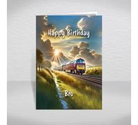 Class 52 Western Birthday Card for Bro - British Diesel-Hydraulic Locomotive Keepsake for BR Rail Train Fans & Western Region Enthusiasts: Bro Birthday Card (Size A5)