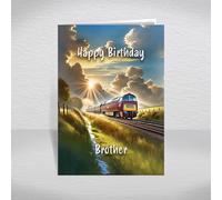Class 52 Western Birthday Card for Brother - British Diesel-Hydraulic Locomotive Keepsake for BR Rail Train Fans & Western Region Enthusiasts: Brother Birthday Card (Size A5)