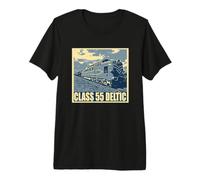 Class 55 Deltic Railways British Train Lovers Retro Vintage Premium T-Shirt