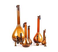 Class A Borosilicate Glass Brown Volumetric Flask With Stopper - 5ml/10ml/25ml/50ml/100ml/200ml/250ml/500ml/1000ml/2000ml (1PC) - High Precision for Lab Solution Preparation(25ml)