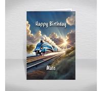 Class A4 Mallard Birthday Card for Mate - LNER British Steam Locomotive Keepsake for Steam Train Railway History & Classic Loco Engine Fans: Mate Birthday Card (Size A5)