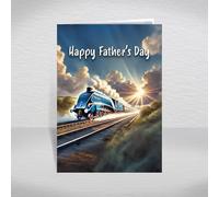 Class A4 Mallard Father's Day Card - LNER British Steam Locomotive Card for Dad, Stepdad, Grandad or Husband - Steam Train Railway History & Classic Loco Engine Fans: Father's Day Card (Size A5)